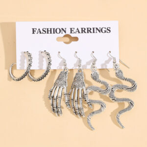 Wholesale Halloween Retro Snake Shape Alloy Earring Set
