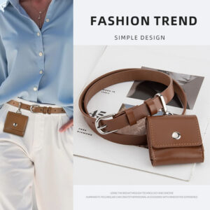 Wholesale Belt bag integrated genuine leather waist hanging headphone bag