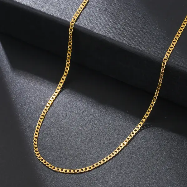 202 Stainless Steel Solid Color Electroplating 14K Gold Plated 18K Gold Plated Vintage Style Waterproof Non Tarnish Plating Gold Pendant Necklace