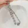 Wholesale Simple Style Solid Color Twist Freshwater Pearl Titanium Steel Necklace 1 Piece