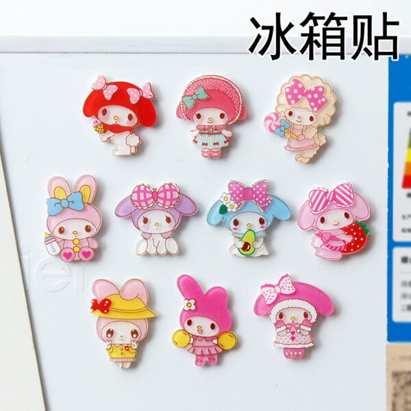 Wholesale Cute refrigerator stickers cartoon pattern UV acrylic refrigerator decoration magnet magnetic stickers refrigerator decorative stickers