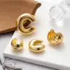 1 Piece Vintage Style Cool Style C Shape Geometric Plating Copper 18k Gold Plated Ear Studs