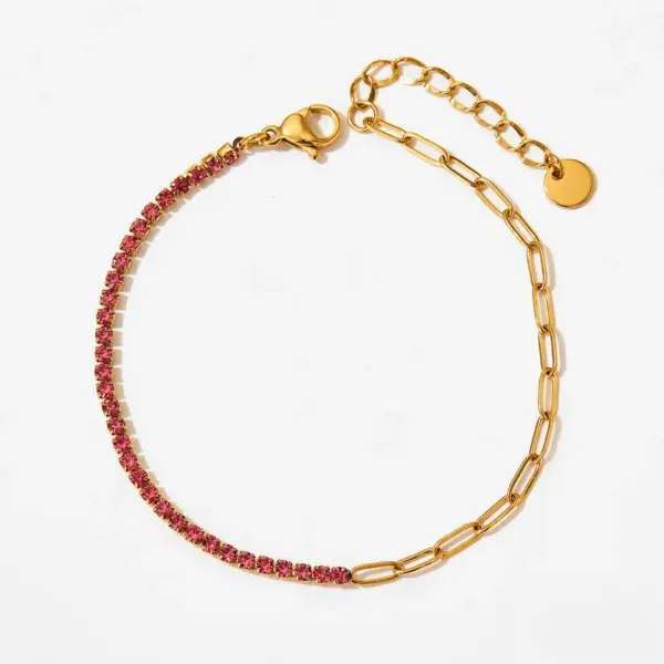 Ion Plating (IP) 18K Gold Plated Geometric 201 Stainless Steel 304 Simple Style Waterproof Non Tarnish Chain Bracelet