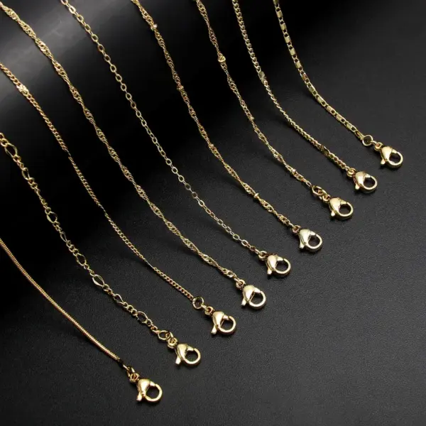 Wholesale Jewelry Simple Style Solid Color 304 Stainless Steel Gold Plated Necklace