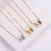 Wholesale Jewelry Fashion Butterfly Stainless Steel Rhinestones 18K Gold Plated Diamond