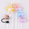 Wholesale 10mm reusable bear straw stopper Stanley cup dust cap accessories fun straw cover