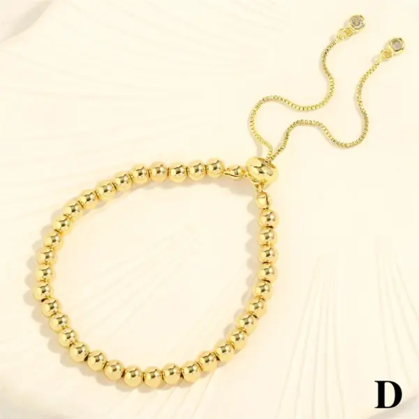 Wholesale Retro Simple Style Round Copper 18k Gold Plated Zircon Bracelets In Bulk