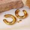 Wholesale 1 Pair Simple Style Classic Style Cool Style Geometric 304 Stainless Steel Imitation Gold Electroplating Ear Studs