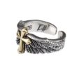 Wholesale Chiba Original Retro S925 Thai Sier Wings Cross Graiti Letter Open Ring Domineering Personalized Men's Ring