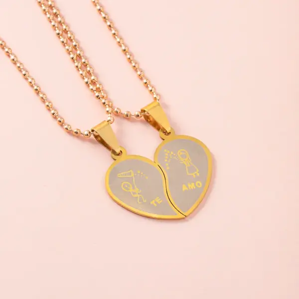 Wholesale PVD Coated Gold Plated Heart 304 Stainless Steel Simple Style Waterproof Non Tarnish Iron Chain