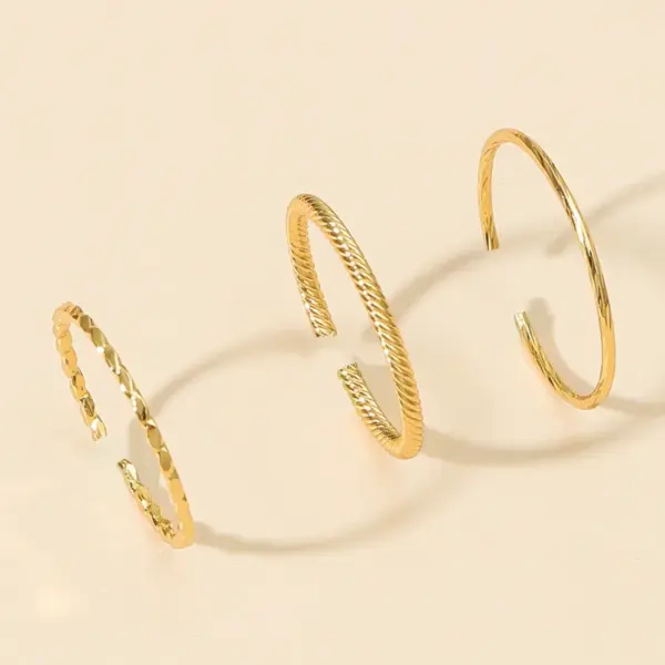 PVD Coated Real Gold Plated Geometric Alloy Ethnic Style Waterproof Non Tarnish