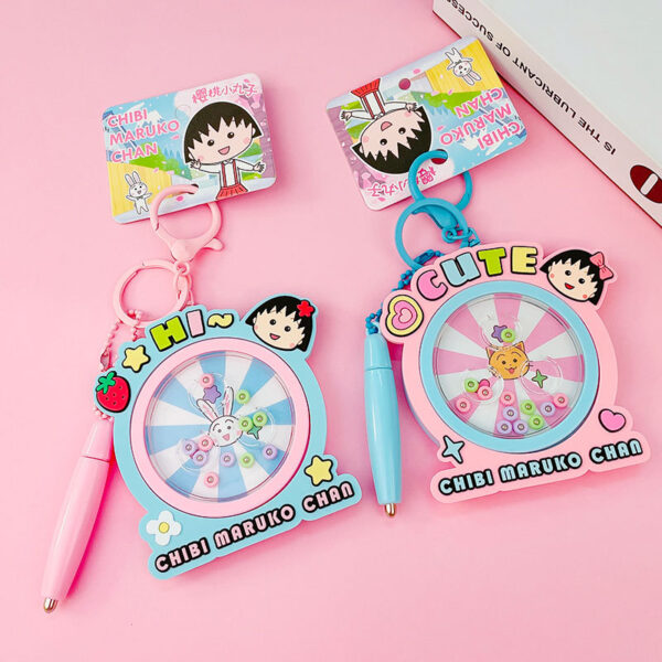 Wholesale Genuine Cartoon Cherry Maruko Magnetic Bead Drawing Board Keychain Couple Bag Car Hanging Gift