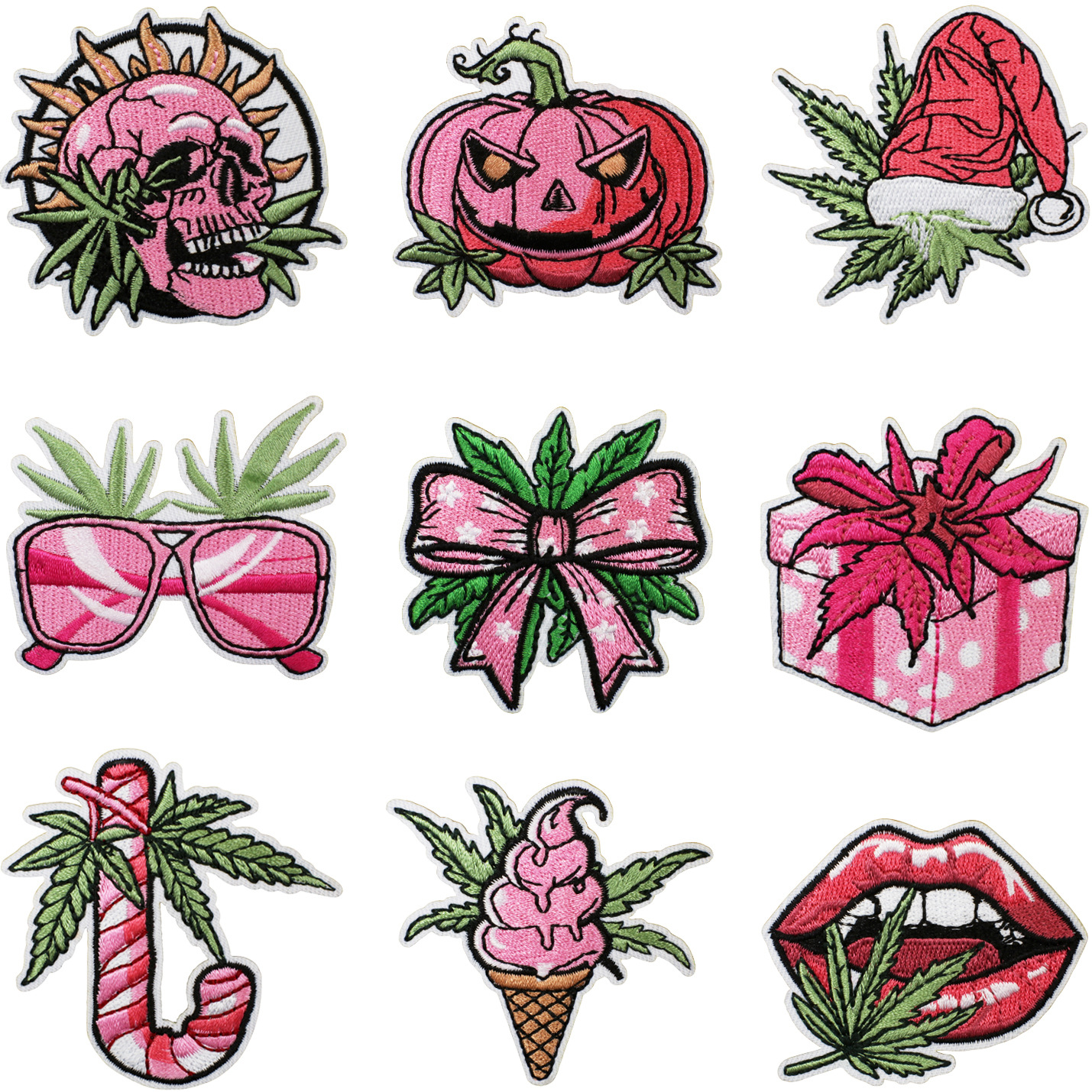 Wholesale Christmas hat embroidered fabric patch