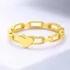 Casual Simple Style Heart Shape Titanium Steel Plating Hollow Out Rings