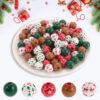 Wholesale Christmas Collection Candy Spiral Print Wooden Beads