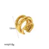 PVD Coated Real Gold Plated 18K Gold C Shape Geometric 304 Stainless Steel IG Style Simple Style Waterproof Non Tarnish Ear Cus