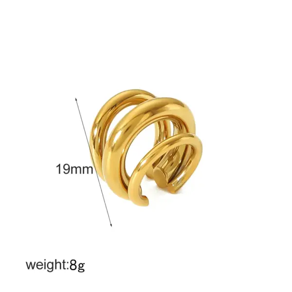 PVD Coated Real Gold Plated 18K Gold C Shape Geometric 304 Stainless Steel IG Style Simple Style Waterproof Non Tarnish Ear Cus