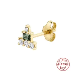 Single Gold-2 Olive Lvzuan / 925 Silver