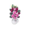 Wholesale 1:12 Dollhouse Accessories Dollhouse Mini Clay Flower Red Rose Pink Magnolia White Jar Flower Arrangement Model