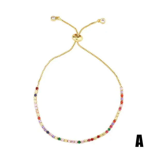 Wholesale Fashion Geometric Copper 18k Gold Plated Artificial Gemstones Bracelets In Bulk