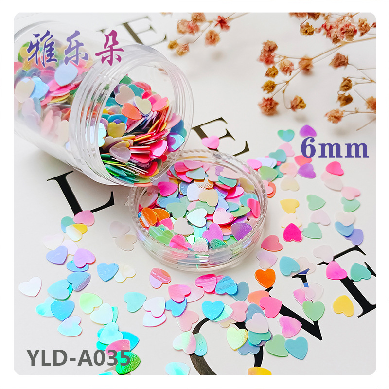 Wholesale Ya Leduo 6mm Non-rous Love Looser Stationery Sandwich Filled Bead Macaron PVC Diy Jewelry Sequins