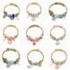 Wholesale Cartoon Style Geometric Stainless Steel Patchwork Artificial Gemstones Bangle 1 Piece