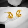 Wholesale Elegant Solid Color Titanium Steel Plating Ear Studs 1 Pair