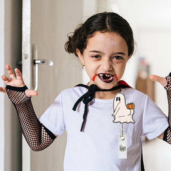 Wholesale Boo Boo Crew Acrylic Halloween Ghost Spider Web Pumpkin Skull Crocodile Clip Easy Pull Buckle