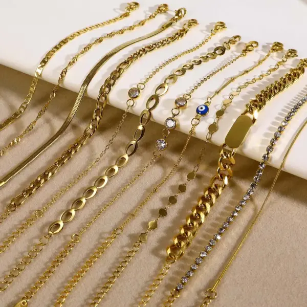 Wholesale Simple Style Classic Style Solid Color 201 Stainless Steel Bracelets In Bulk