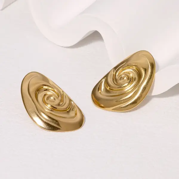 PVD Coated Real Gold Plated 18K Gold Conch 304 Stainless Steel Vintage Style Modern Style Simple Style Waterproof Non Tarnish Ear Studs