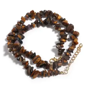 Yellow tiger eyes / 43cm Long Tail Chain 5cm