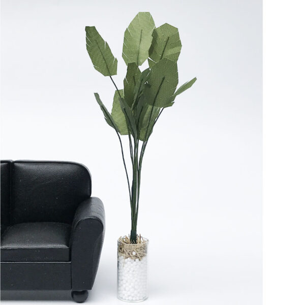 Wholesale Doll House dollhouse mini plant model toy handmade modern glass vase banana tree green plant