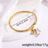 Wholesale Ion Plating (IP) Real Gold Plated Heart Shape 304 Stainless Steel Simple Style Waterproof Non Tarnish 304 Stainless Steel Bangle