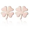 PVD Coated 18K Gold Real Gold Plated Four Leaf Clover 304 Stainless Steel Fashion Waterproof Non Tarnish Ear Studs
