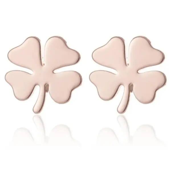 PVD Coated 18K Gold Real Gold Plated Four Leaf Clover 304 Stainless Steel Fashion Waterproof Non Tarnish Ear Studs
