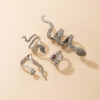 oly-ceb0704c369604b063bbff3f524b8233 Wholesale Exaggerated Snake Ring Four-piece Set Inlay Old Animal Ring Set
