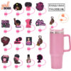 Wholesale Random 100pcs 10mm Black Pink Girl Dust Plug Straw Cup Straw Accessories