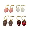 1 Pair Retro Strawberry Alloy Plating Inlay Pearl Women's Drop Earrings