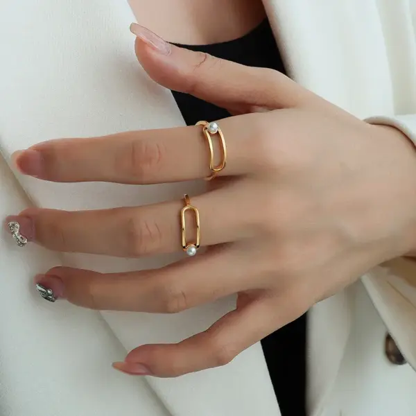 Wholesale PVD Coated Real Gold Plated 18K Gold Geometric 304 Stainless Steel Fashion Waterproof Non Tarnish