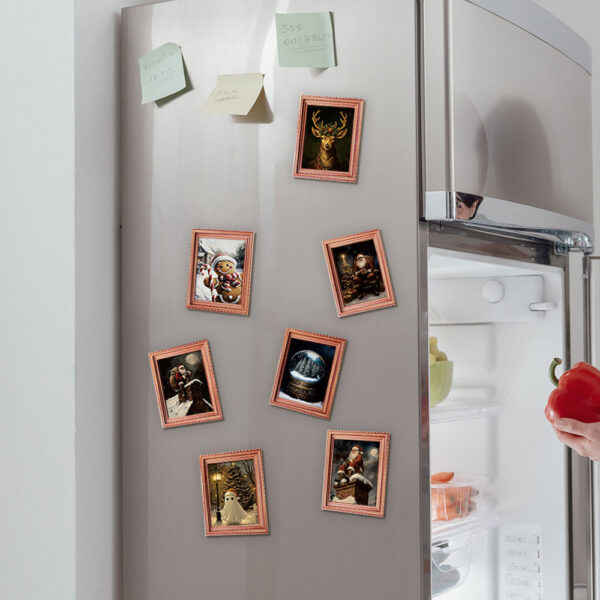 Wholesale Christmas Retro Wooden Photo Frame Magnetic Fridge Magnet