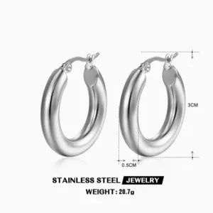 [Sle146] Curb Necklace Steel Color-30mm