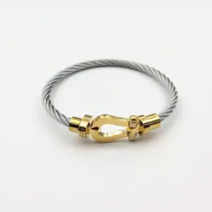 Wholesale Exaggerated Horseshoe Titanium Steel Polishing Bangle