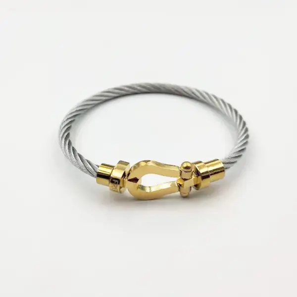 Wholesale Exaggerated Horseshoe Titanium Steel Polishing Bangle