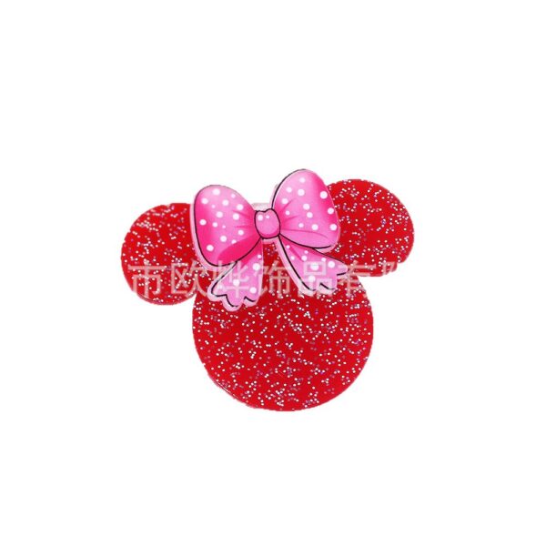 Wholesale New Loose Powder Cartoon Mickey Head Bow Bag Accessories Acrylic Pin Cute DIY Patch Accessories