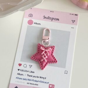 Y2k star keychain [rose red]