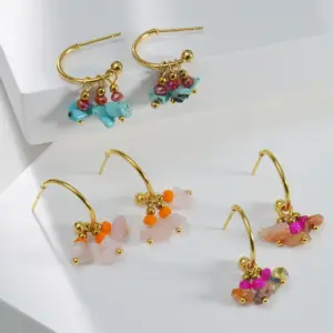 Wholesale Fashion Geometric Plating 304 Stainless Steel 14K Gold Plated Stainless Steel Earrings