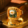 oly-ced4608df93b59bf4925807b6a467cab Wholesale French Retro Elegant Enamel Oil Painting Series Ring Baroque Natural Pearl Court Style High-grade Niche Jewelry