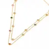 Wholesale Fashion Round Stainless Steel Titanium Steel Plating Inlay Zircon Necklace