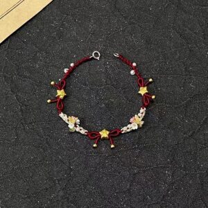 Wholesale Little Star Color Flower Hand-woven Bracelet 2024 New Style White New Chinese Style National Style Simple Elegant Bracelet