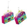 oly-ced982c336b3198552b5c5ccd9c0bc81 Wholesale Fluorescent Radio Women's Shiny Glossy Tape Vintage Earrings